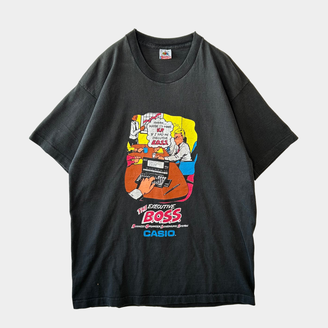 90's CASIO "B.O.S.S" デバイス 企業Tシャツ (XL)/A2766T-SO