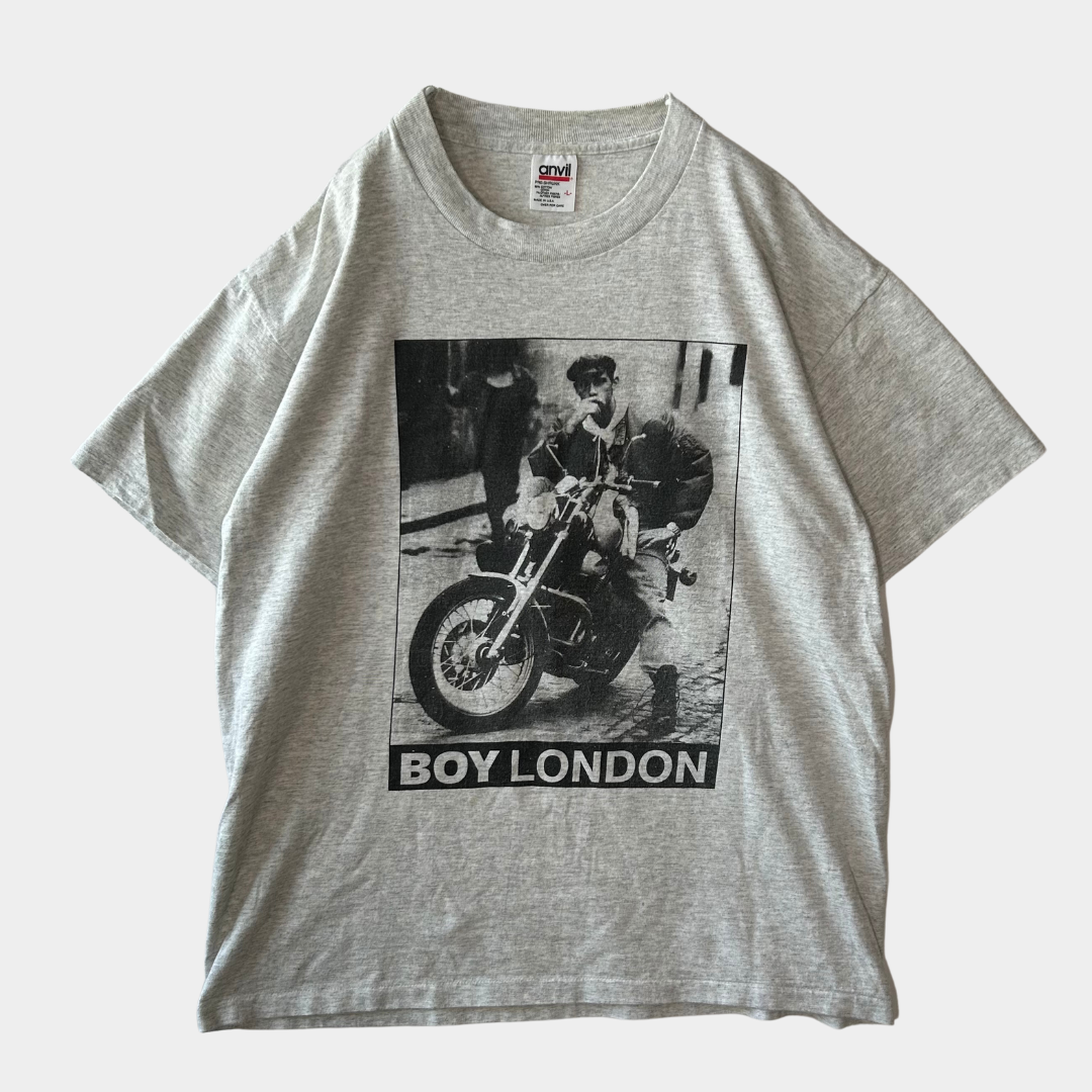 90's anvil BOY LONDON フォトプリントTシャツ グレー (L)/A2762T-SO