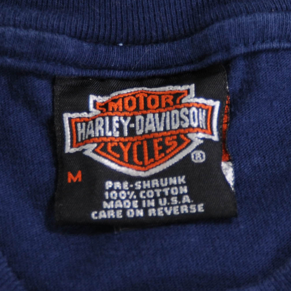 90's Harley Davidson ハーレー PROUD&FEARLESS 狼イーグルTシャツ 青(M)/A3923T-SO