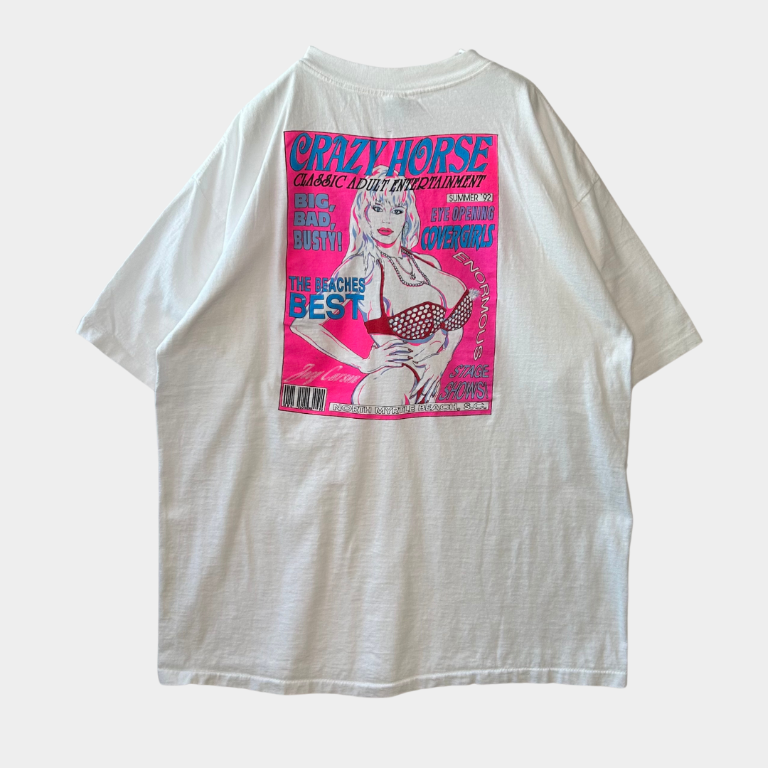 90's CRAZY HOUSE "come watch the cats play !" T-shirt (XL)/B2034T-SO