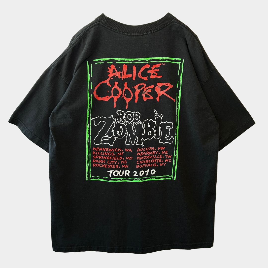 00's ROB ZONBIE&ALICE COOPER ツアーTシャツ バンドT 黒(XL)/A6461T-SO
