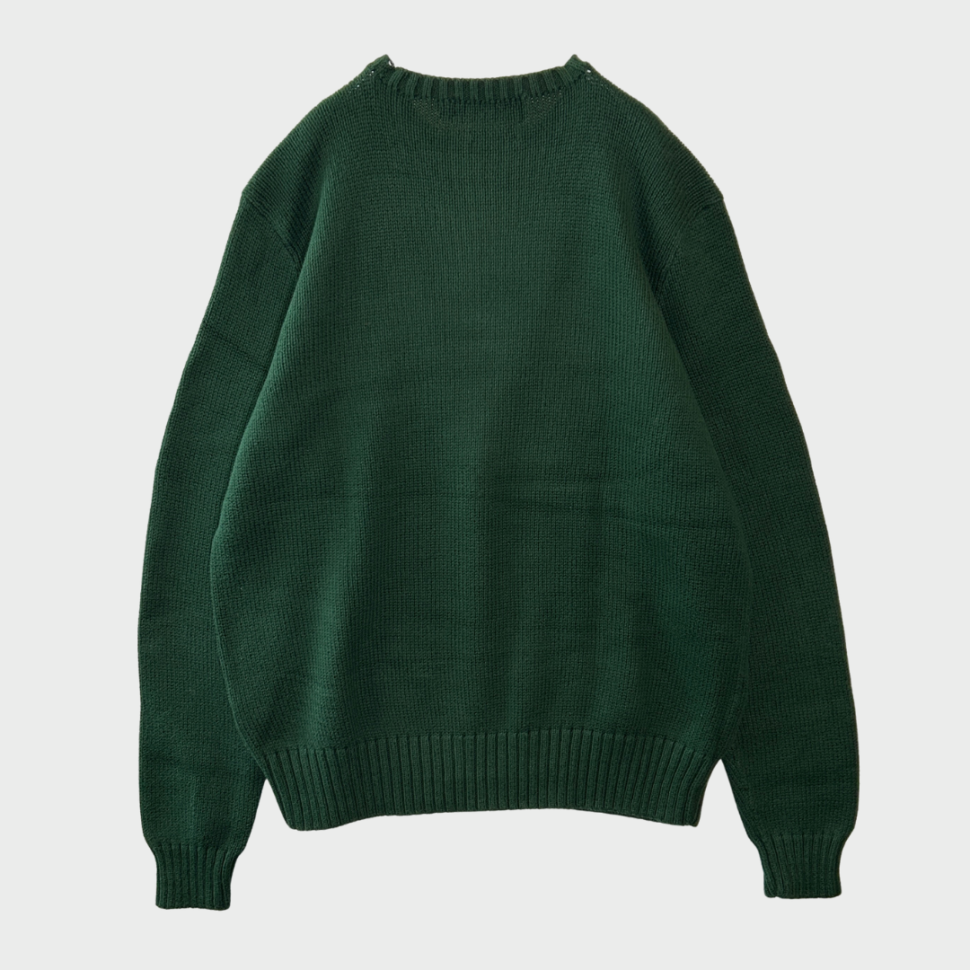 00's RALPH LAUREN コットンニット 緑 M /B1333K-SO