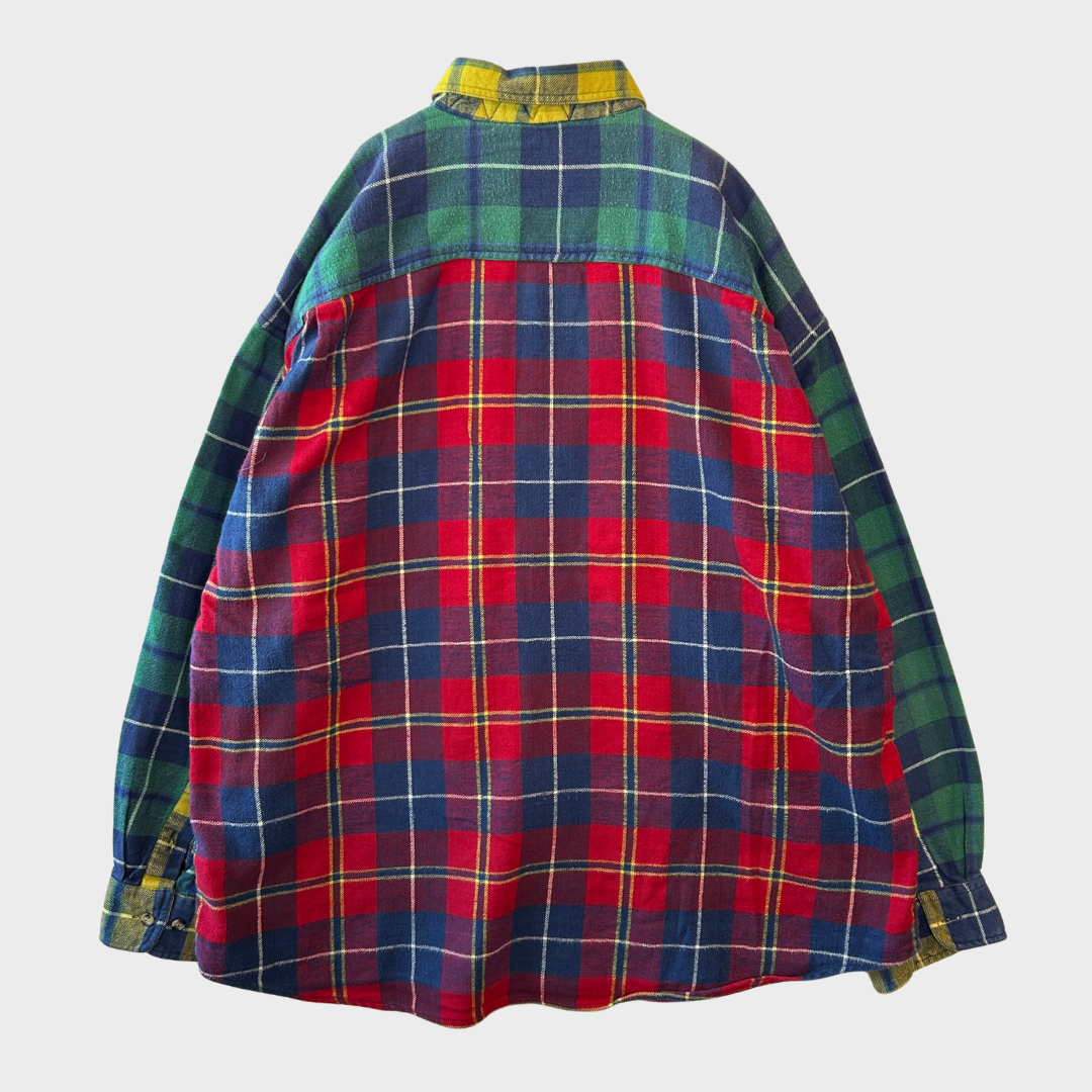 90's Field Style フランネルチェックシャツ マルチカラー 赤黄緑紺 (XL)/A5004SH-SO