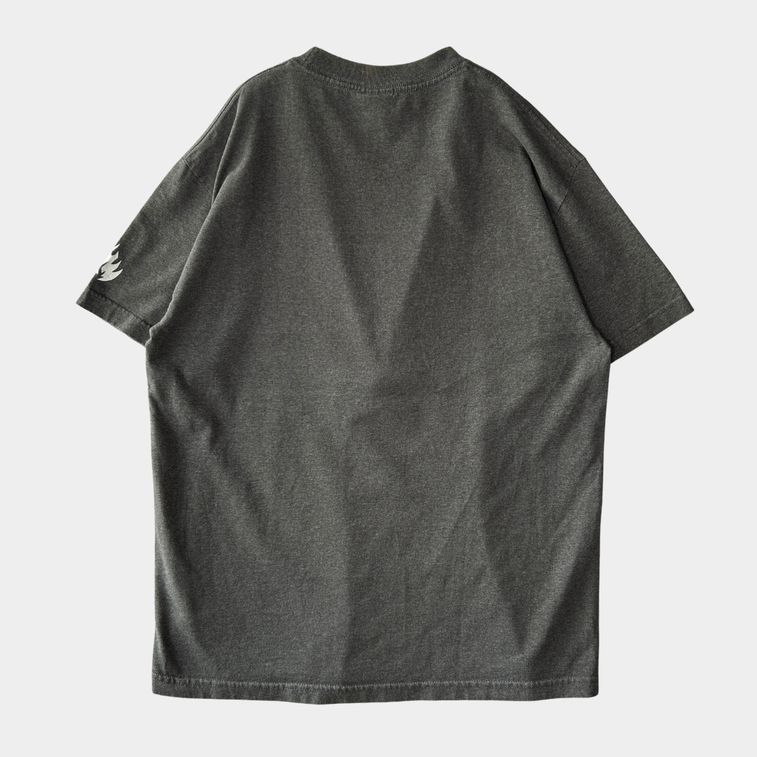00's BLACK LABEL FIRE ブラックレーベル ロゴTシャツ グレー (L)/A7556T-SO