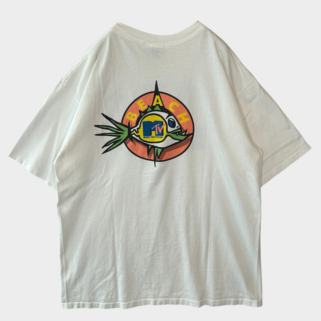 90's ALL SPORT MTV Trident SUGARLESSGUM 企業 プリントTシャツ 白 XL/B2526T-SO