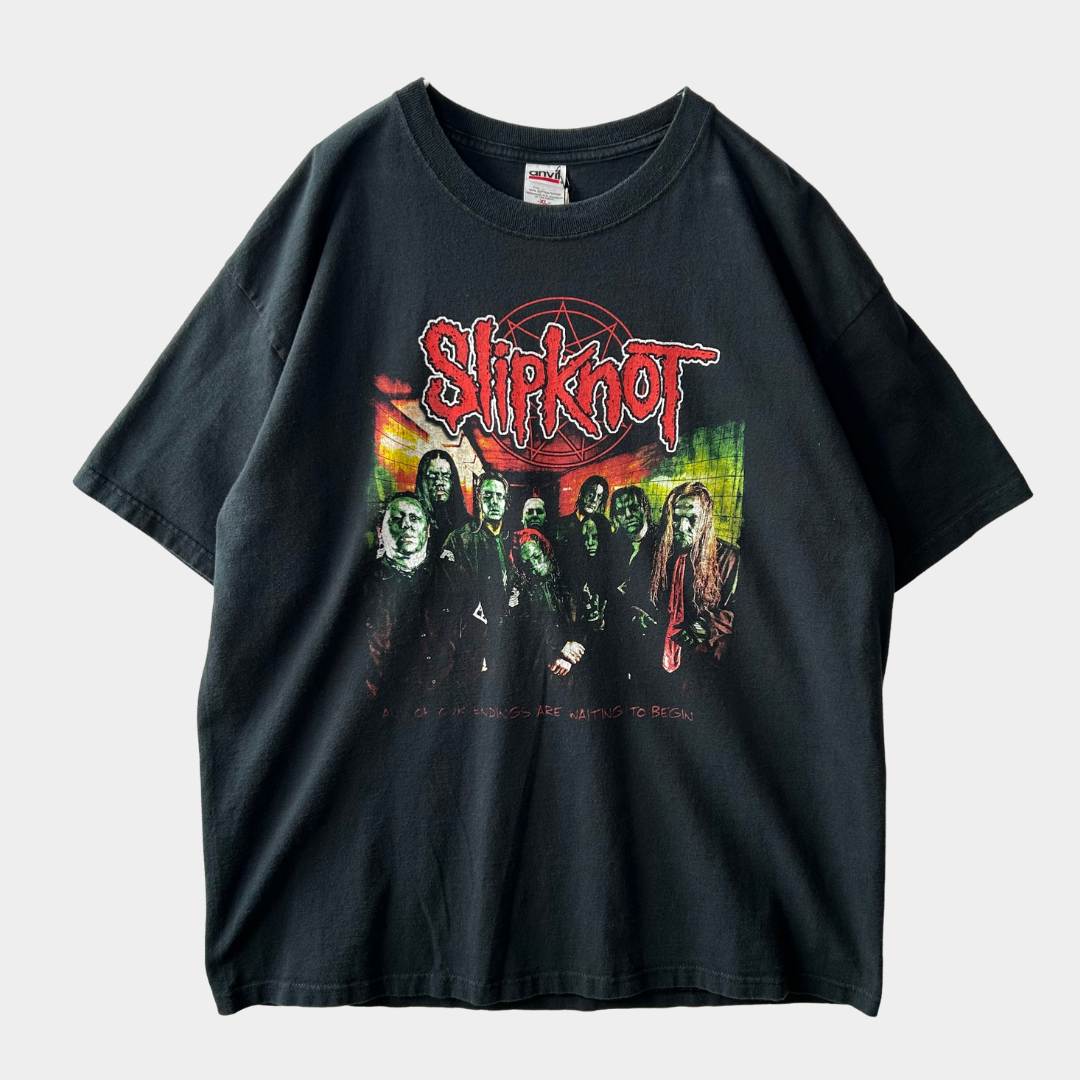 00's SlipKnot スリップノット"Subliminal Verses"Tour2005 ツアーT 黒(XL)/A6526T-SO