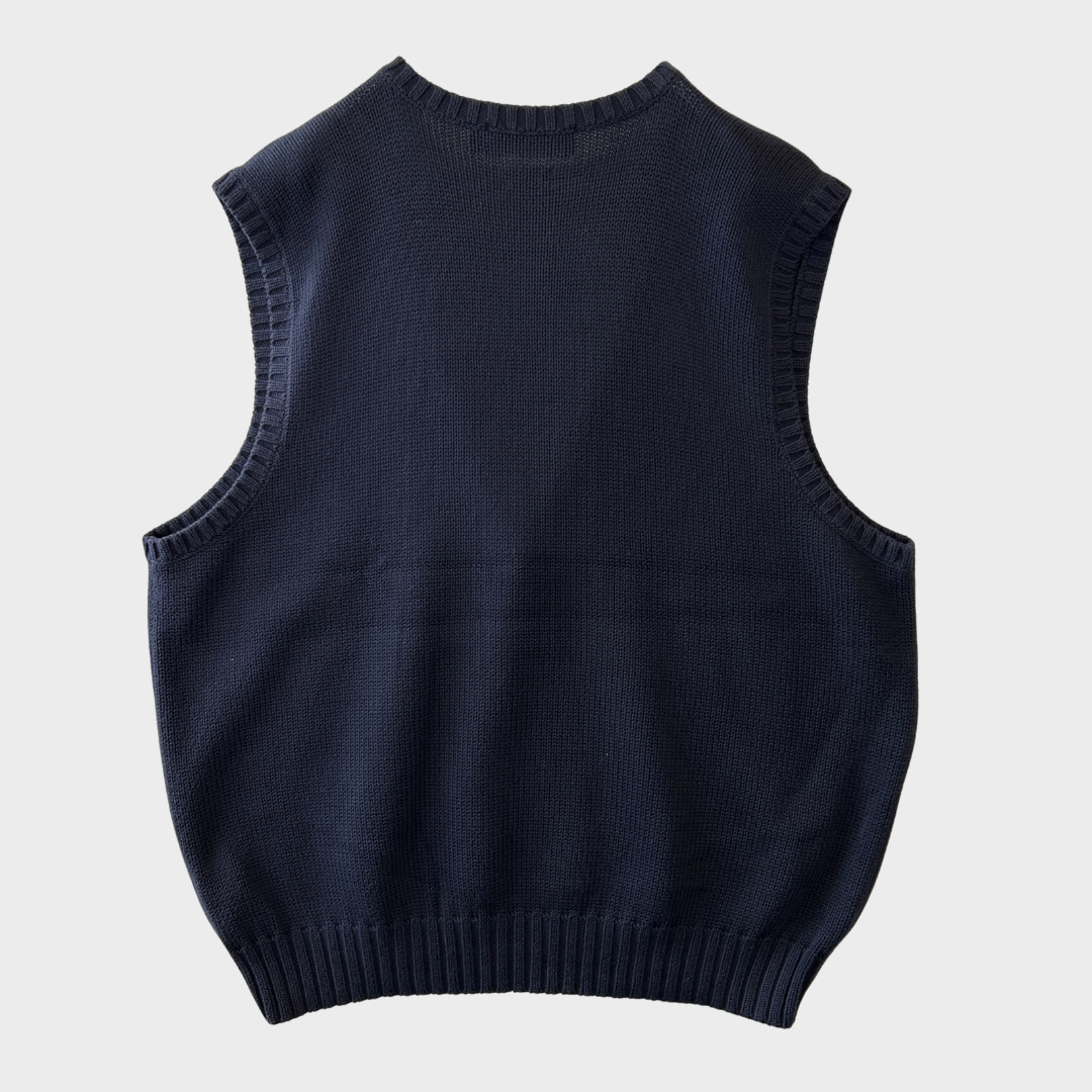 00's Polo by Ralph Lauren ラルフローレン ニットベスト 紺 (XL)/A7907V-SO