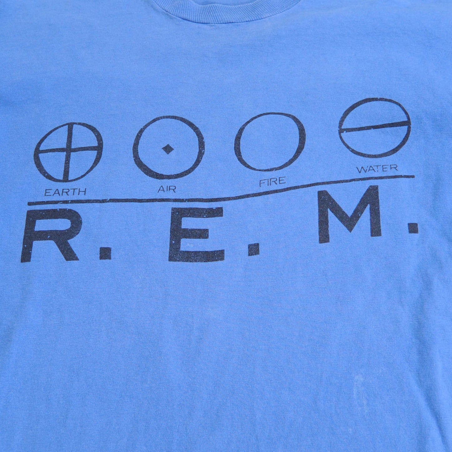 R.E.M. EARTH AIR FIRE WATER METAL ツアーTシャツ 青 (不明)/A3618T-SO