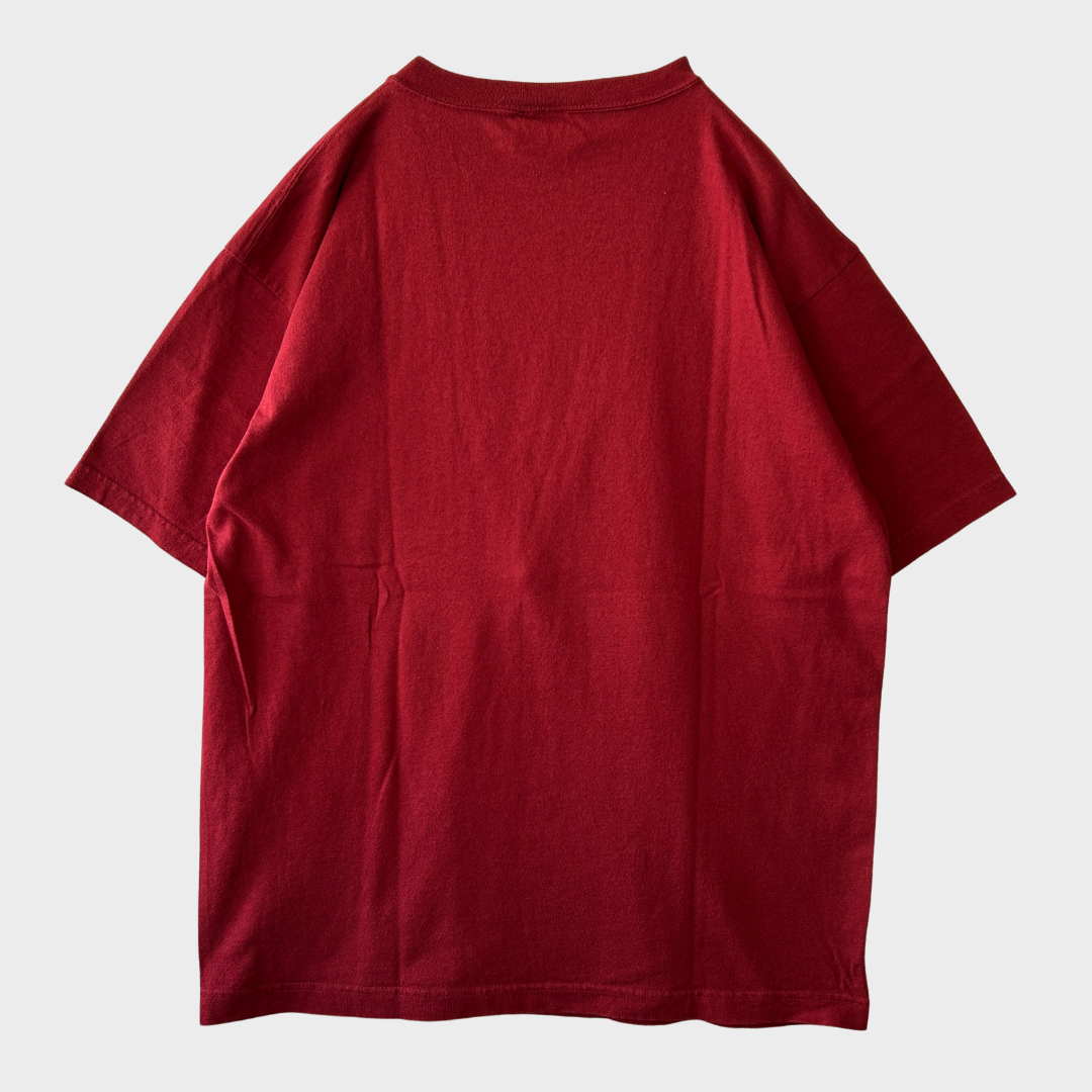 90's G.H.BASS ポケットTシャツ ワインレッド (M)/A6586T-SO