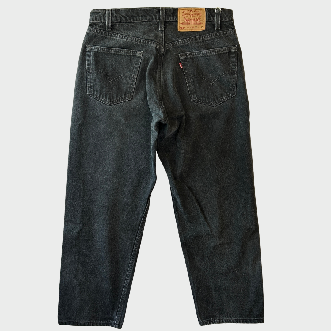 90's Levi's 565 Loose Fit Wide Leg デニムパンツ 黒 (33×30)/B2634P-SO