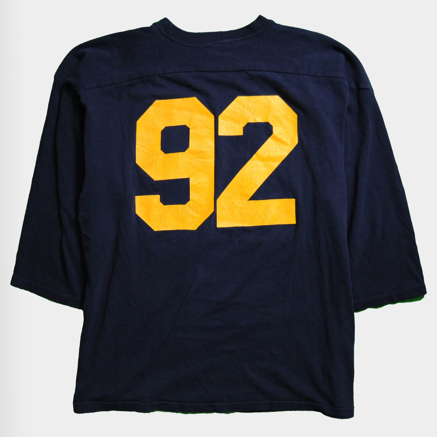 80's Champion NOTRE DAME 92 フットボールTシャツ ネイビー (XL)/A2829T