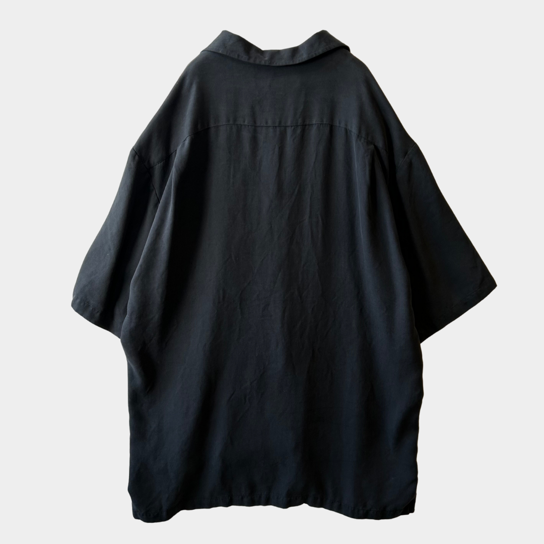 Nat Nast オープンカラーシャツ シルクシャツ 黒ボルドー(L)/A6618SH-SO
