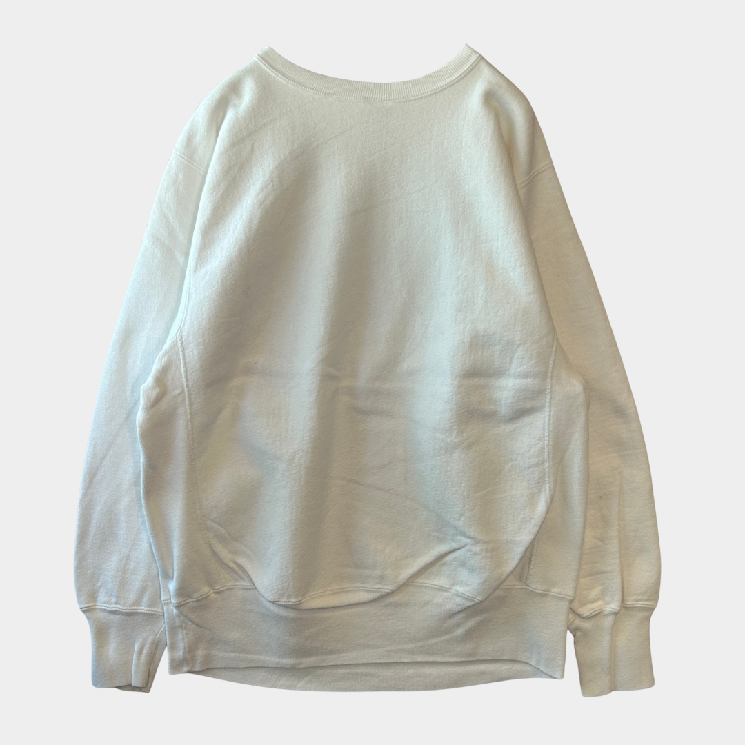 90's Champion Reverse Weave リバースウィーブ PITT 刺繍カレッジスウェット 白(L)/)A1053R-SO