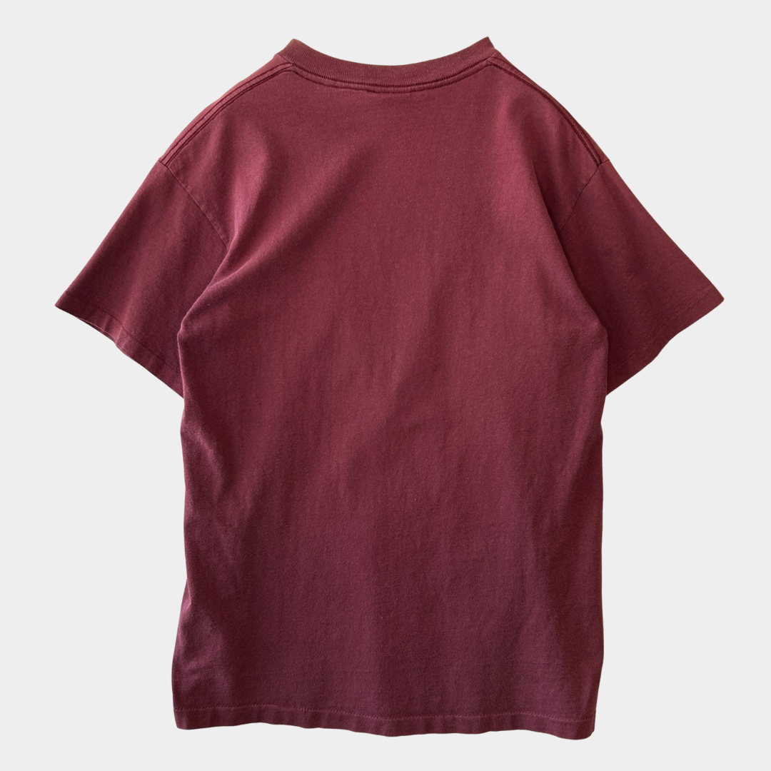 90's Stussy ステューシー プリントTシャツ USA製 バーガンディー(M)/B2525T-SO