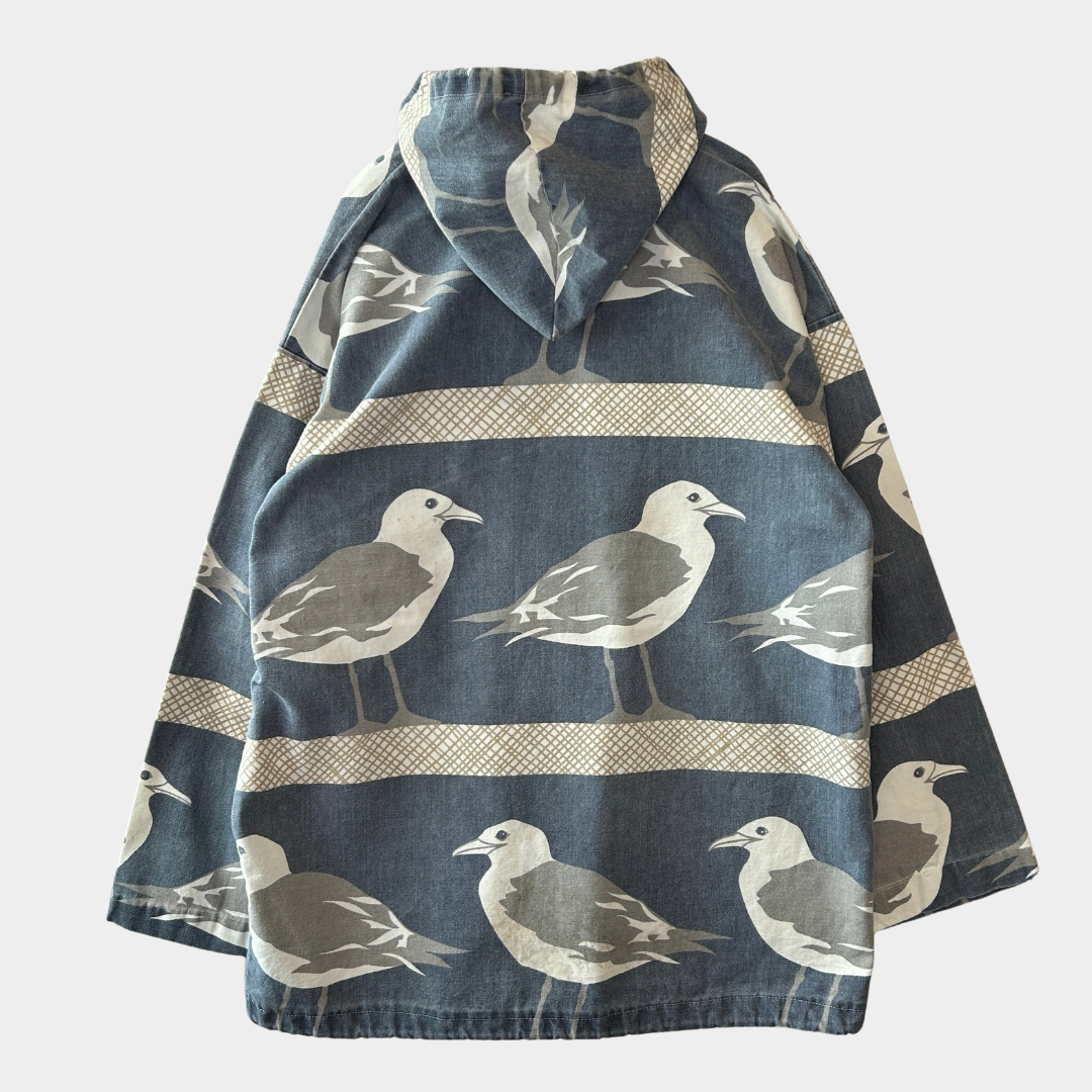 90's ORVIS×MICHIGAN RAG カモメ 総柄パーカー (S/M)/A7795J-SO