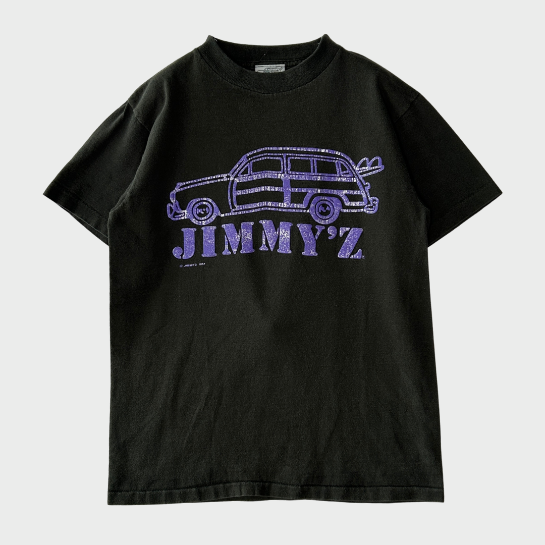90's Jimmy'z 発泡プリントTシャツ 黒 (サイズ不明)/A7593T-SO
