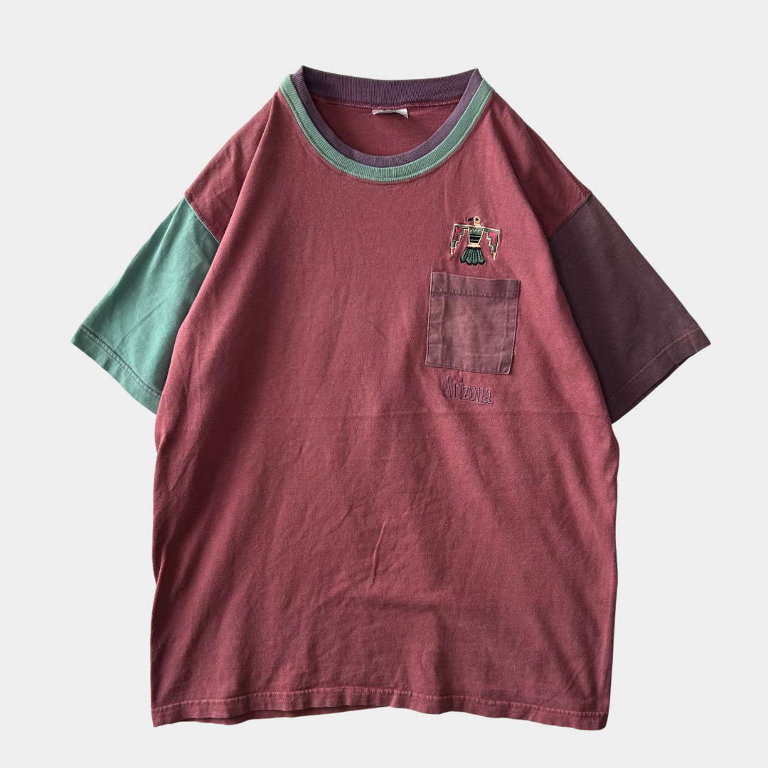 90's Hazelwoods ARIZONA ポケットTシャツ インディアンバード(XL)/A4128T-SO