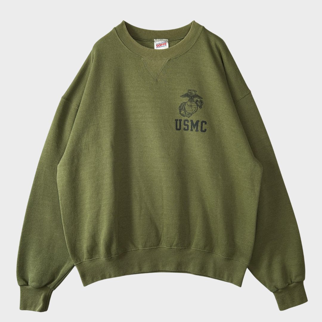 90's Soffe USMC ミリタリースウェット カーキ (L)/A7939S-SO