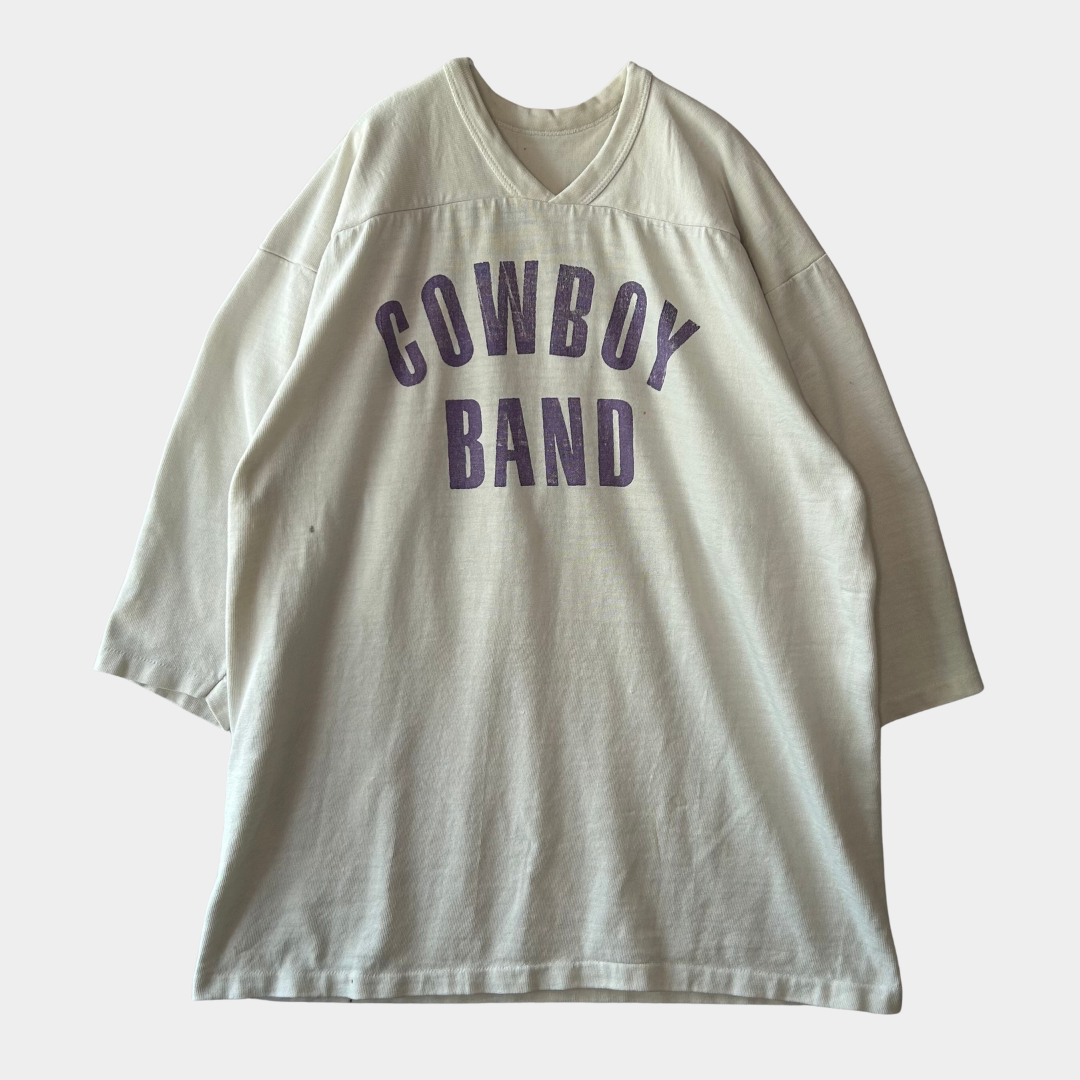 "COW BOY BAND" football T-shirt フットボール Tシャツ ホワイト (不明)/A7215T-SO