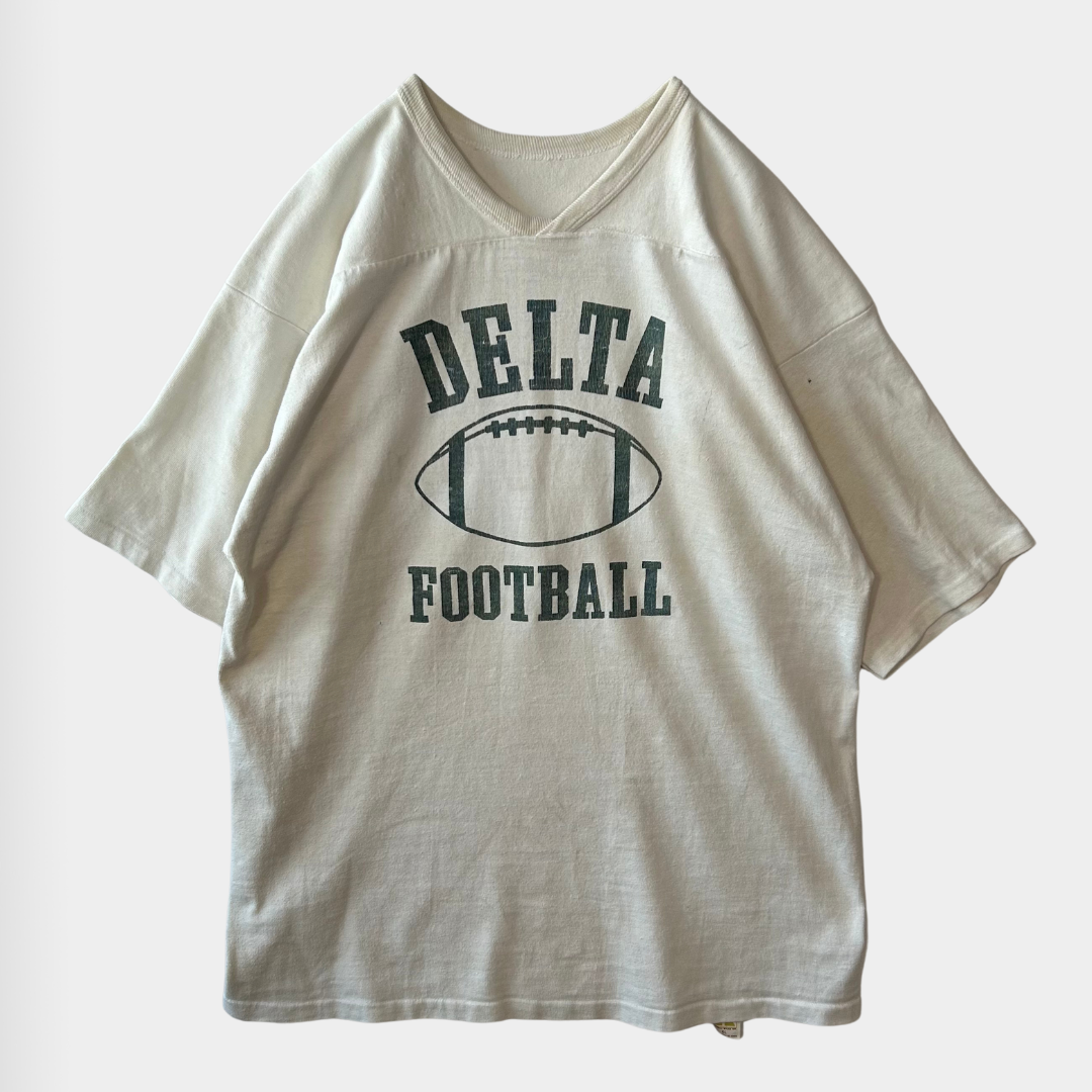 70's RUSSEL フットボールT DELTA FOOTBALL 白 (XL)/A3428T-TO