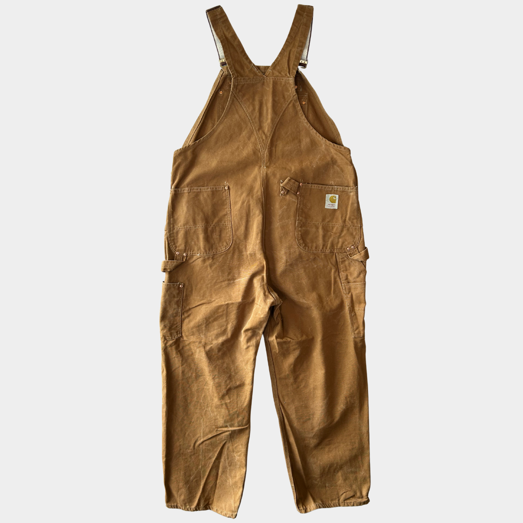 70's Carhartt エプロン付きダックダブルニーオーバーオール ブラウン/A7120P-SO