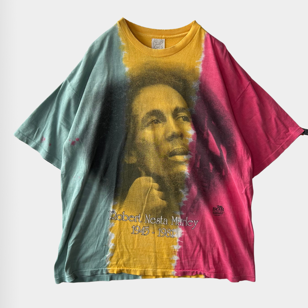 90's BOB MARLEY Robert Nesta Marley ツアーTシャツ タイダイ (XL)/A4029T-SO