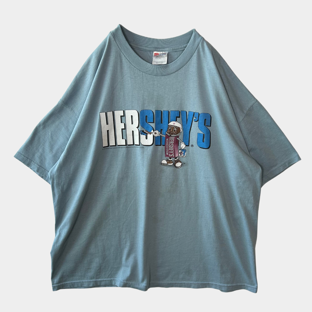 90's Hanes Hershey's Milk chocolate 企業Tシャツ 水色(XXL)/A3832T-S