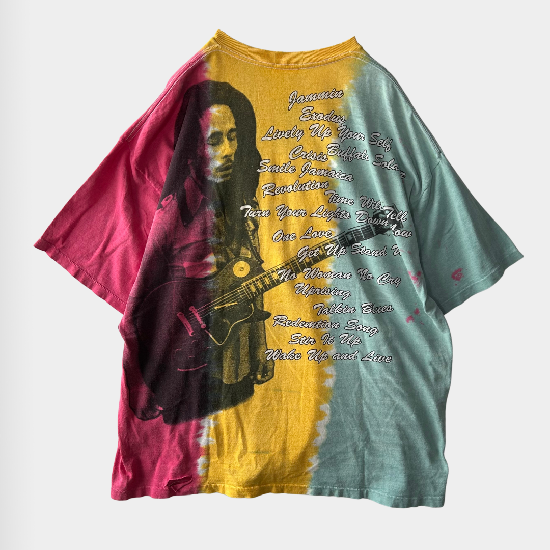90's BOB MARLEY Robert Nesta Marley ツアーTシャツ タイダイ (XL)/A4029T-SO