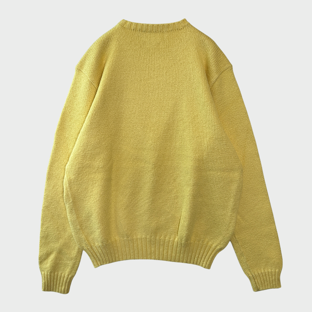 00's RALPH LAUREN コットンニット イエロー L /A8290K-SO