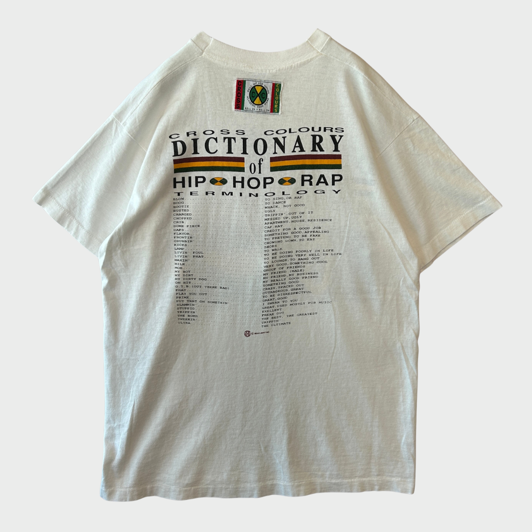 90's CROSS COLOURS クロスカラーズ プリントTシャツ 白 /A7302T-SO