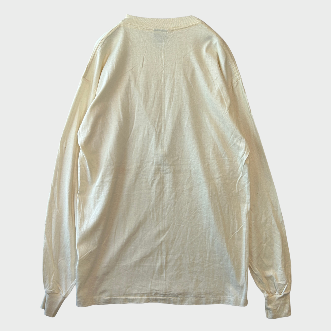 90's 3D EMBLEM 無地 ロングTシャツ 白 (L)/A2977T-SO
