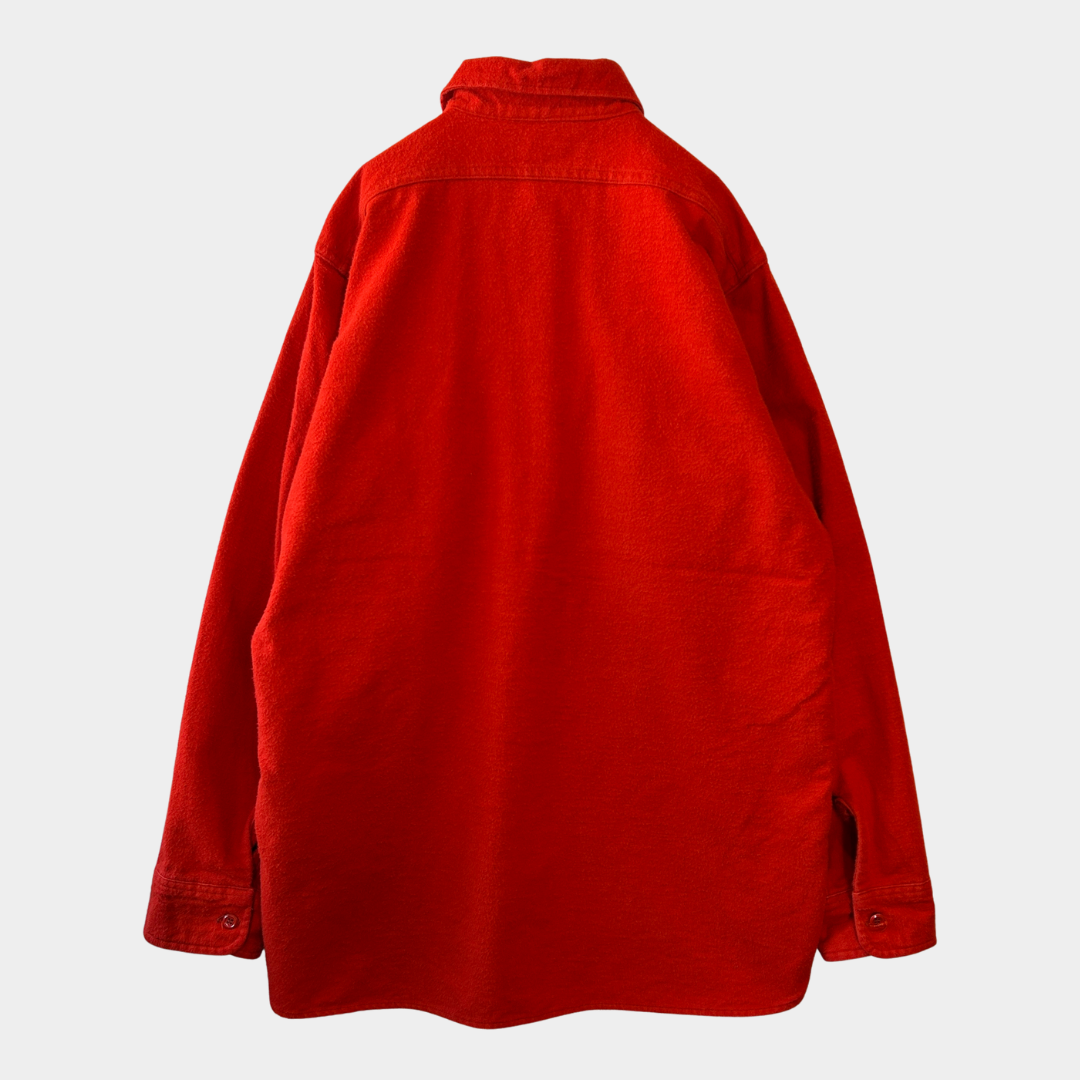 70's Woolrich ウールリッチ シャモアクロスシャツ ネルシャツ 朱色(L)/A8650SH-SO