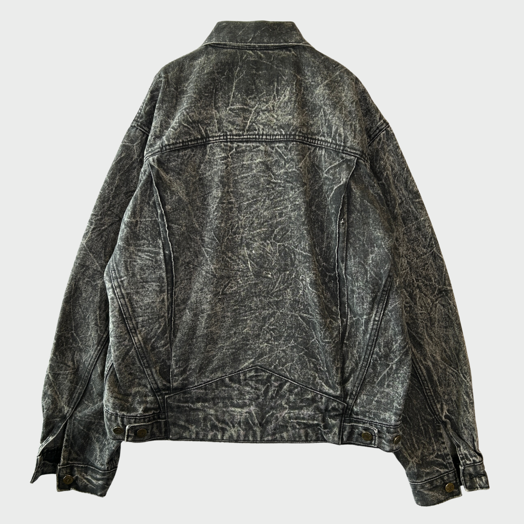 00's Guess ウォッシュ加工 デニムジャケット 黒 (XL)/A8490J-SO