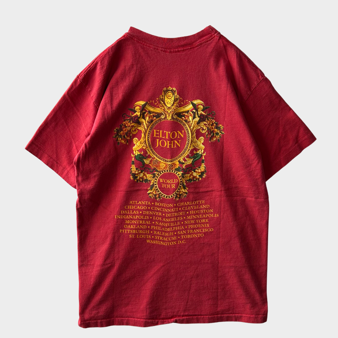 90's anvil ELTON JHON World Tour Tシャツ エルトン・ジョン 赤(L)/A4501T-SO