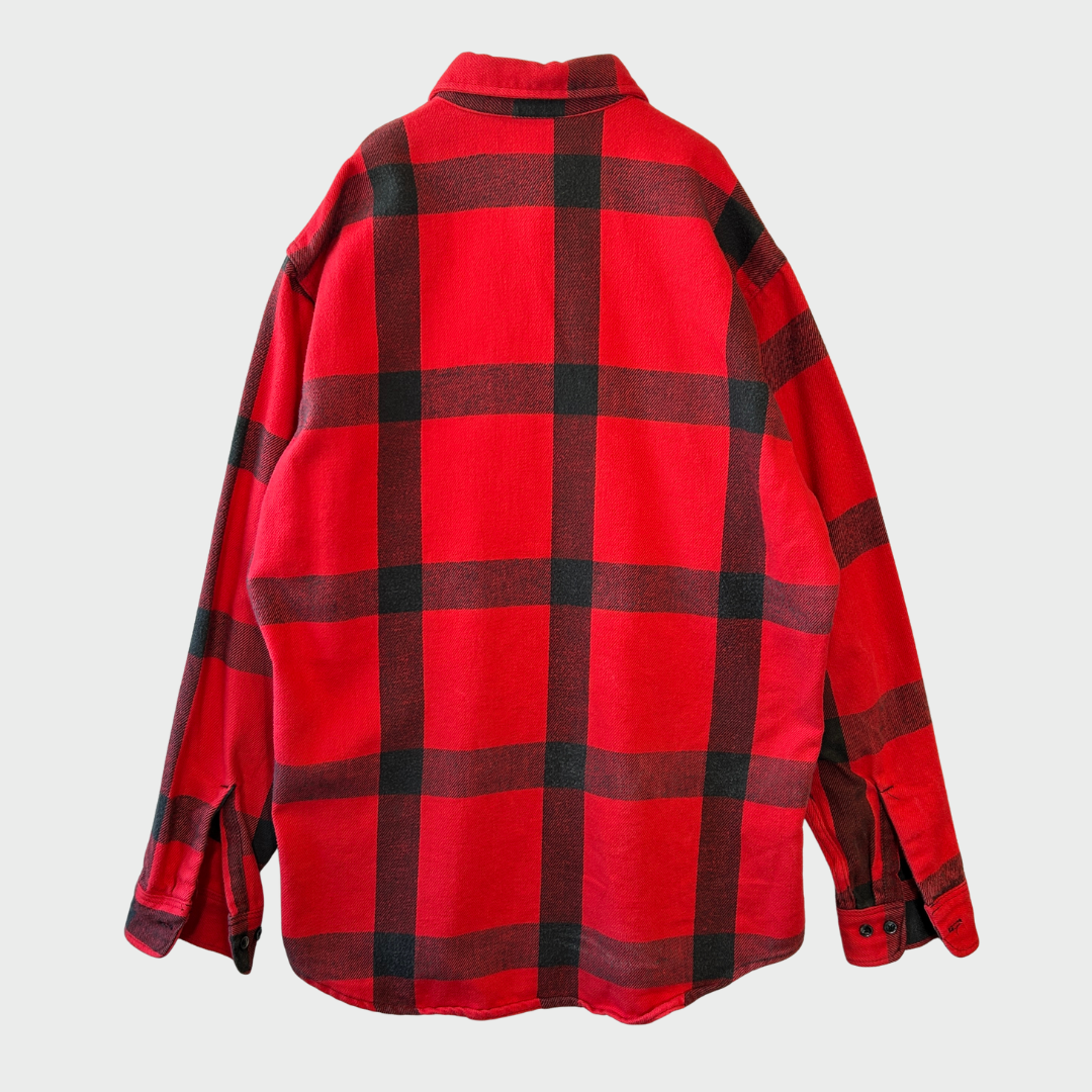 80's ST.JHONES BAY "Big Mac Flannel" フランネルチェックシャツ 赤黒 (L)/B2917SH-SO
