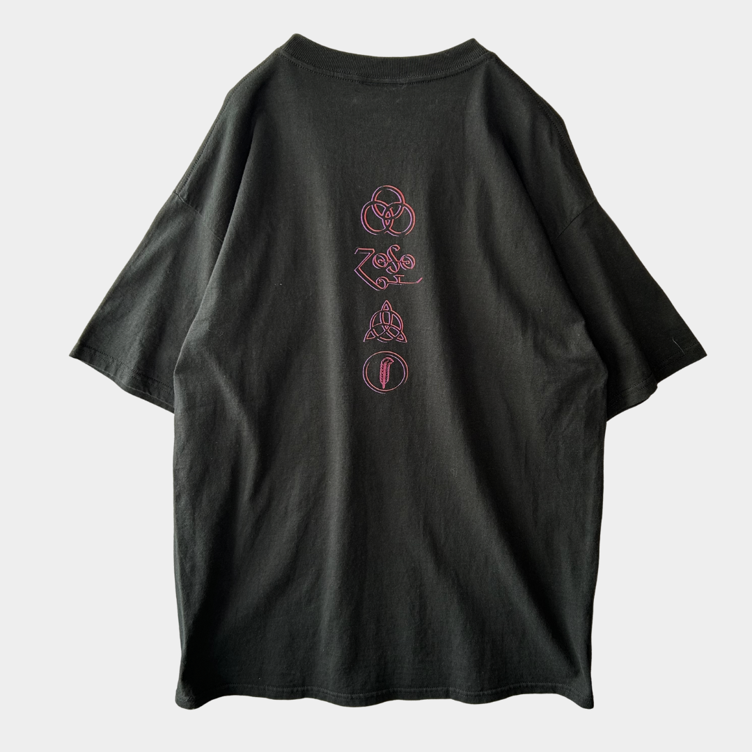 90's LED ZEPPELIN レッドツェッペリン Tシャツ Swan Song WINTERLAND 黒(XL)A6693T-SO