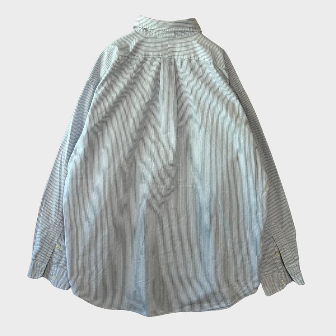 00's Ralph Lauren ラルフローレン ストライプシャツ 白青 (XL)/A7967S-SO