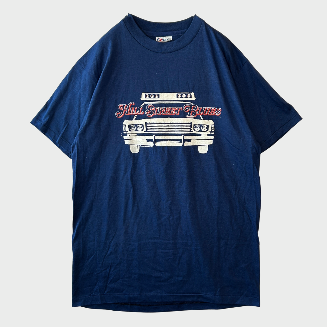 80's Hanes "HILL STREET BLUES" ドラマTシャツ 青 (L)/A7266T-SO