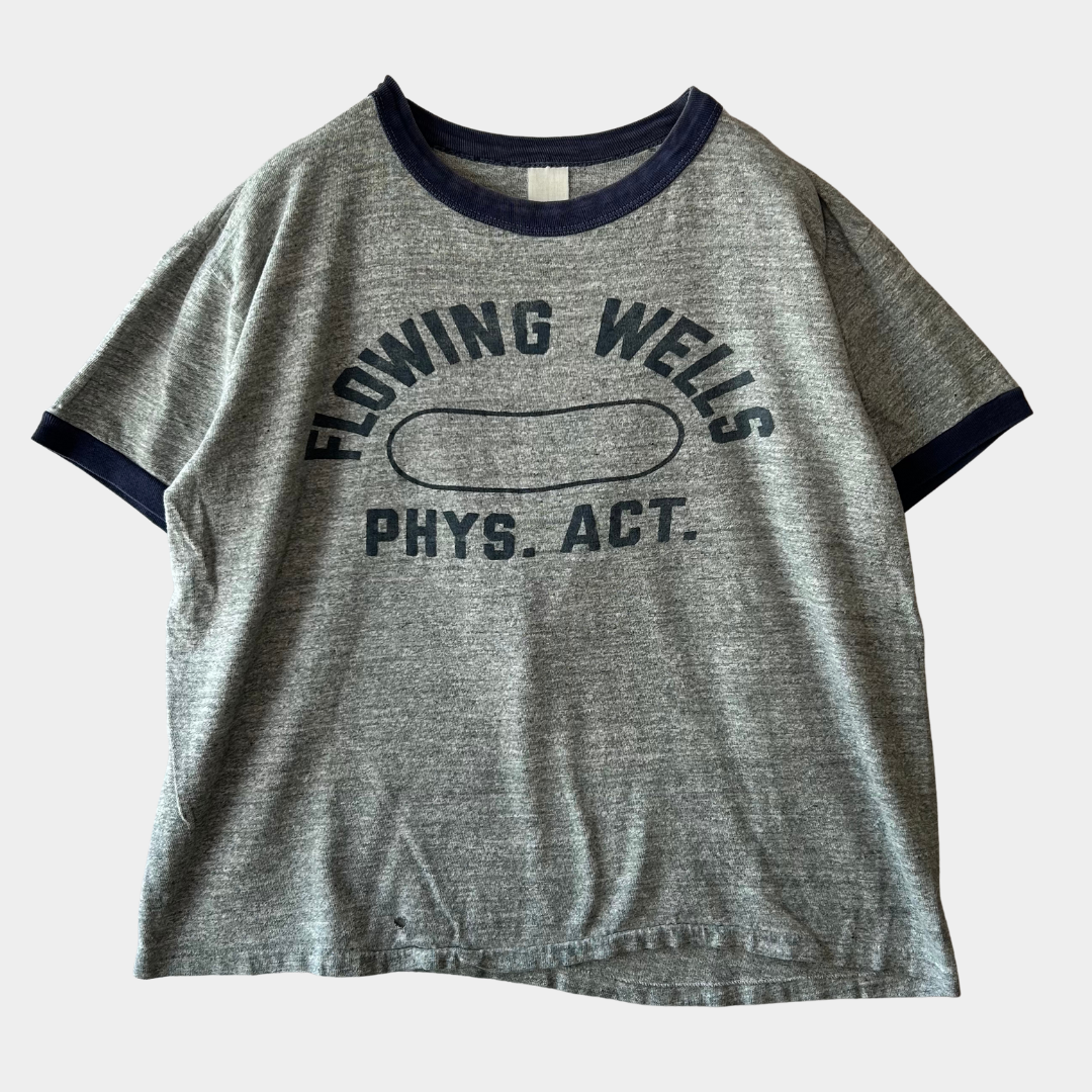 "FLOWING WELLS PHYS. ACT." カレッジ Tシャツ グレー (不明)/A7206