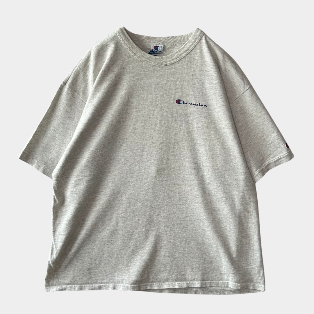 90's CHAMPION ミニロゴTシャツ グレー (XL)/A4348T-S
