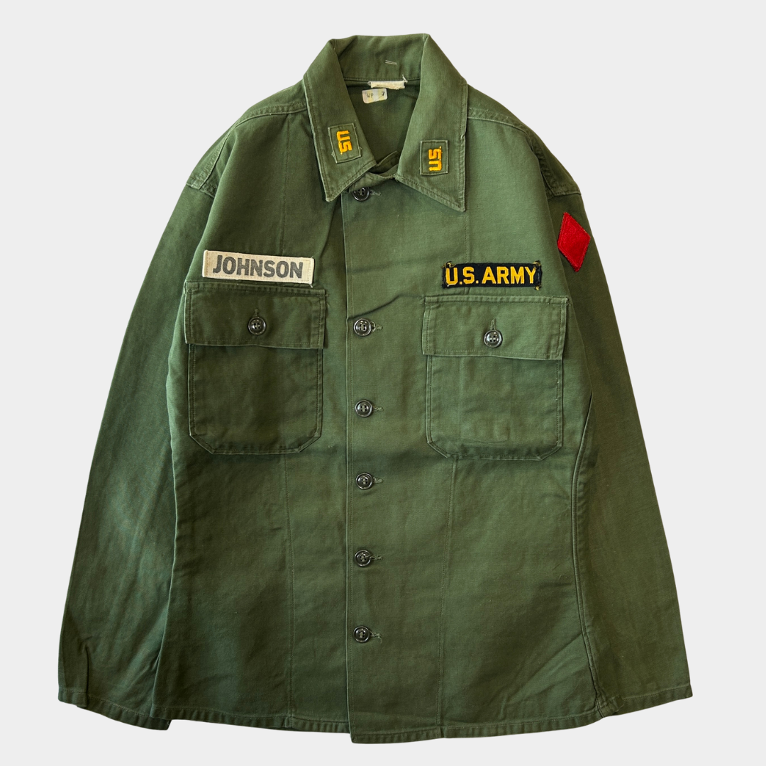 60's U.S.ARMY ユーティリティシャツ OG 107 1stモデル後期 筒袖 60's U.S.ARMY ユーティリティシャツ OG 107 1stモデル後期 筒袖