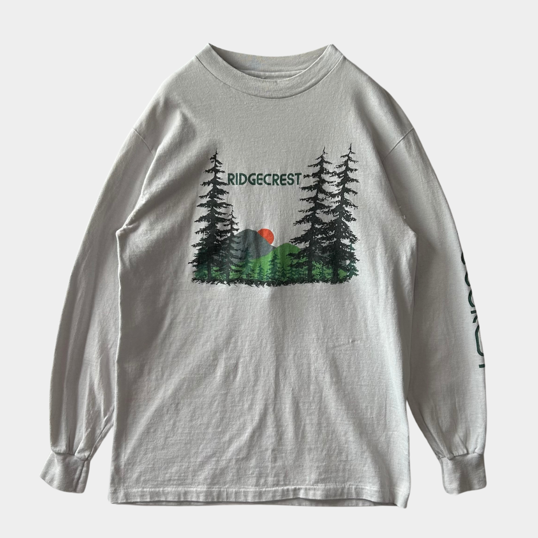 90's "RIDGCREST" L/S T-shirt ロンT 袖プリント(M)/A6380T-SO