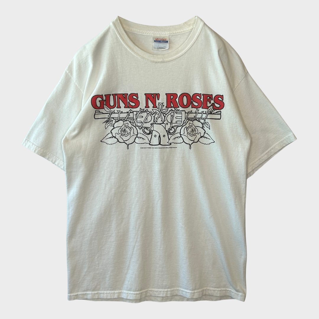 00's Hanes GUNS N' ROSES 文字プリントTシャツ 白 M /A6624T-SO