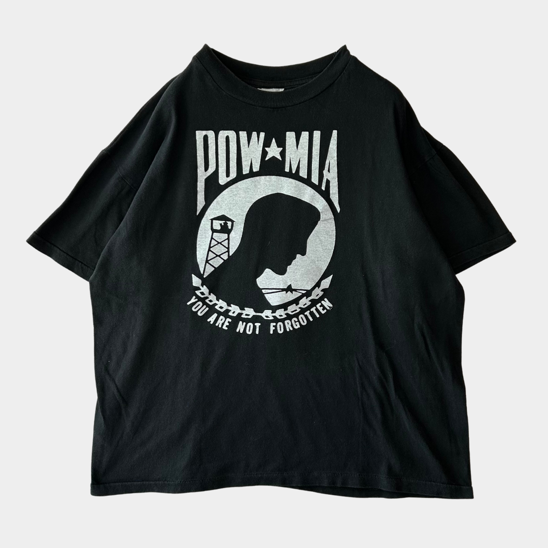 90's Caribbean Dream POW MIA "YOU ARE NOT FORGOTTEN" Tシャツ ブラック (L)/A7248T-SO