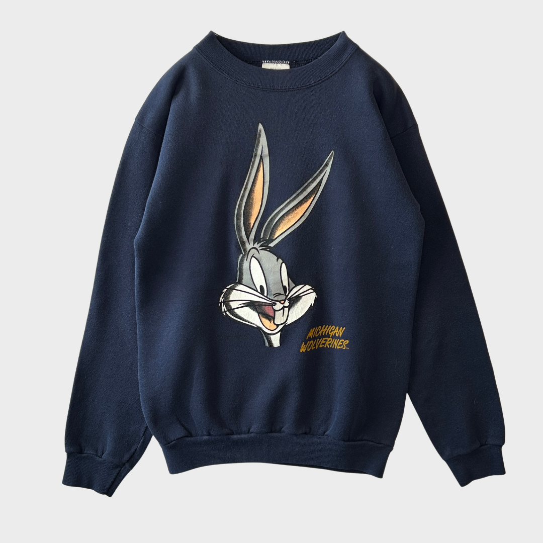 90's TNT バックスバニー プリント スウェット ネイビー XL /B0370S-SO