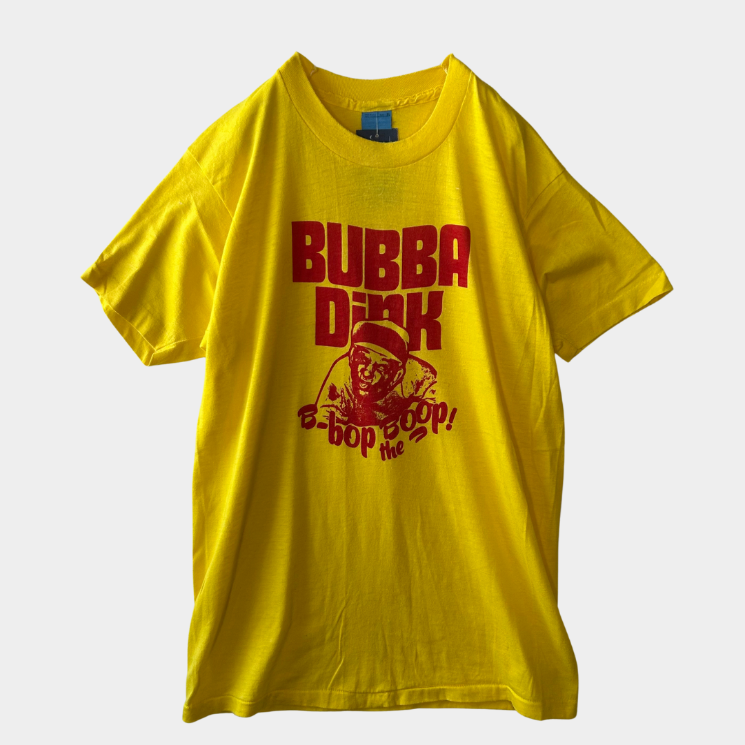 80's BUBBA Dink 染み込みプリントTシャツ 黄色(XL)/A2964T-S0