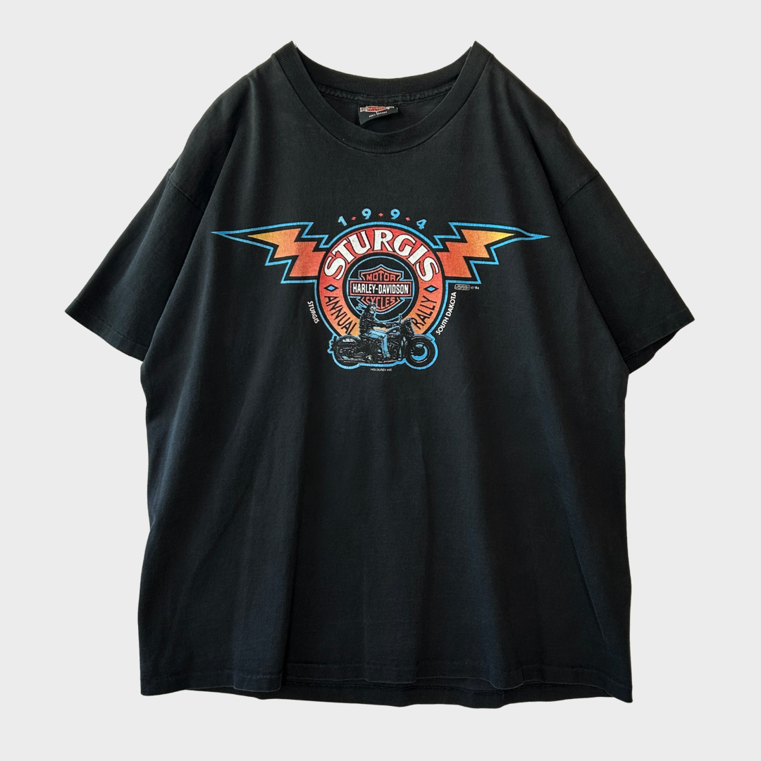 90's HARLEY-DAVIDSON"Sturgis94" Tシャツ シングルステッチ 黒(L)/A3052T-SO