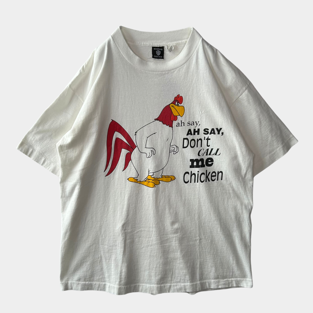 90's WARNER BROS フォグホーン・レグホーン プリントTシャツ ルーニー・テューンズ 白(XL)/B2137T-SO