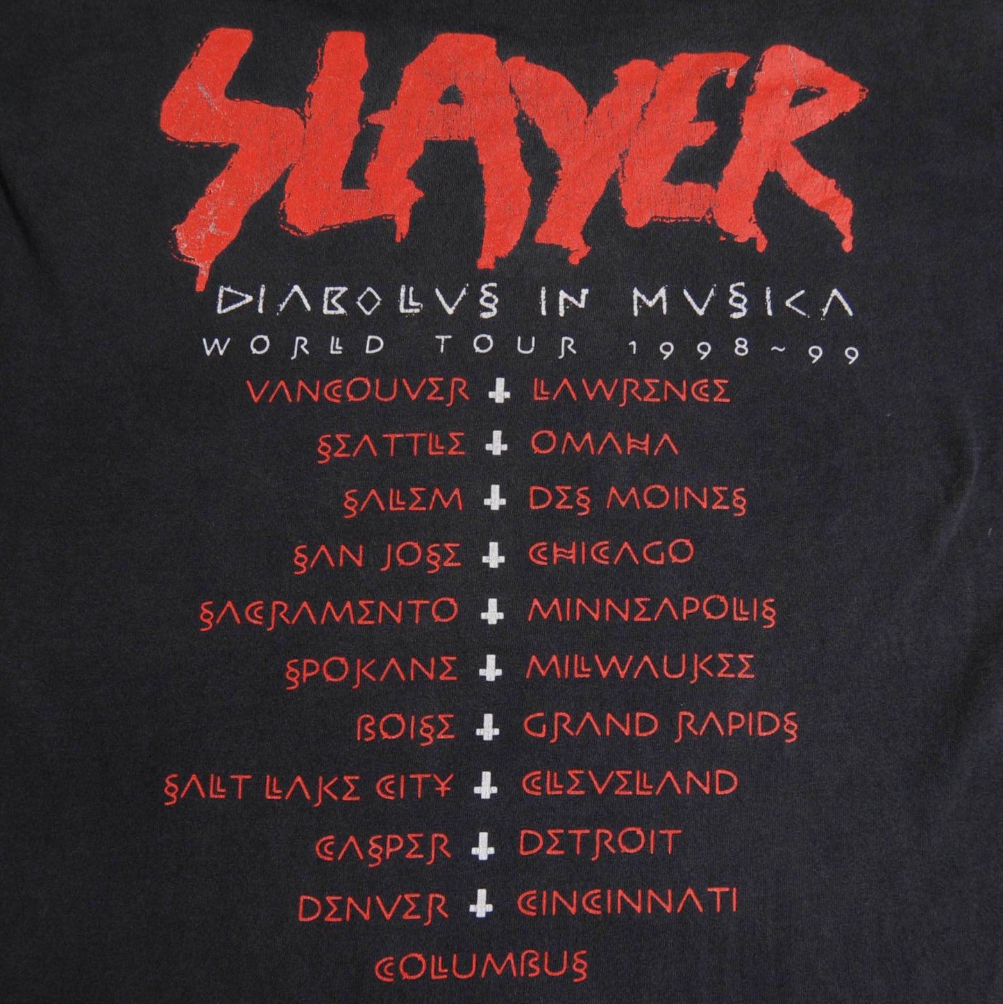 90's SLAYER Diabolus In Musica ツアーTシャツ 黒 (XL)/A4035T-SO