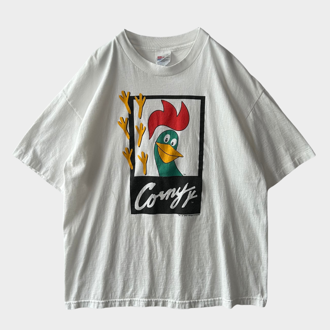 90's Hanes Kellogg ケロッグ Corny プリントTシャツ 企業T 白 (XL)/B2066T-SO